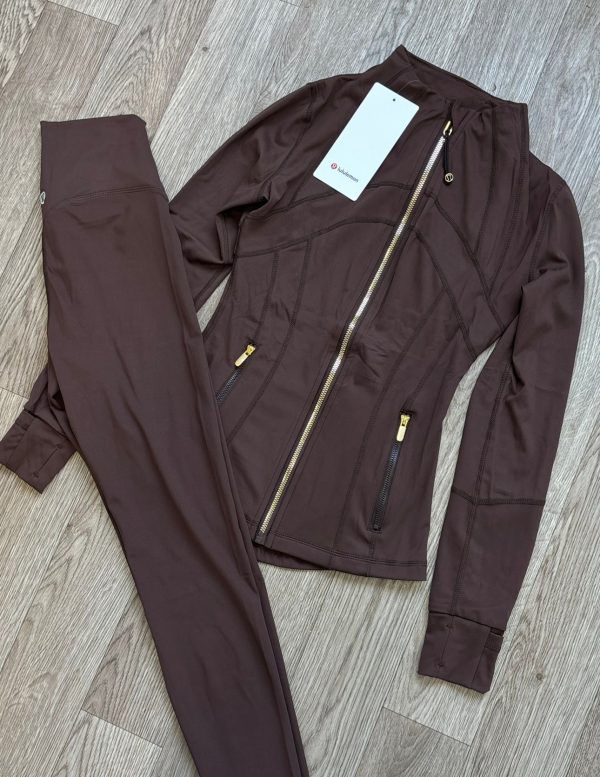 Chocolate brown zip up set - Image 2