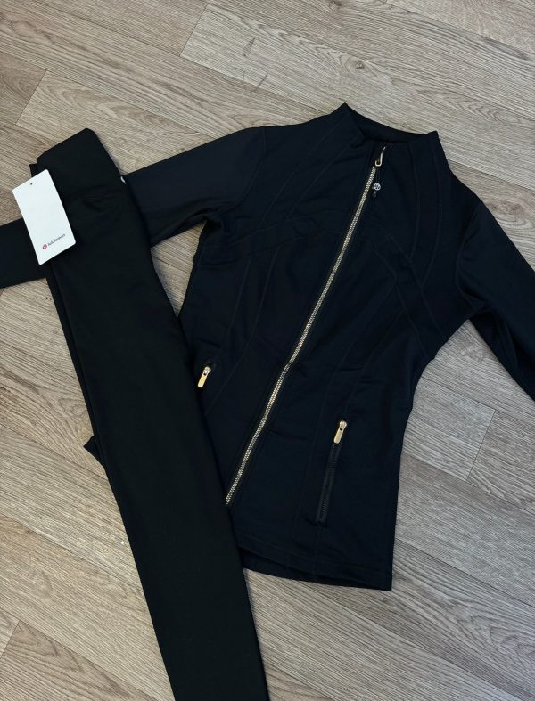 Black zip up set