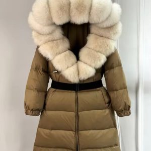 Olive & Cream fur coat