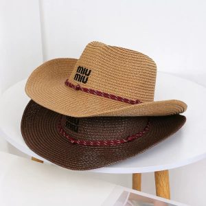 Beige & Chocolate Brown Hat